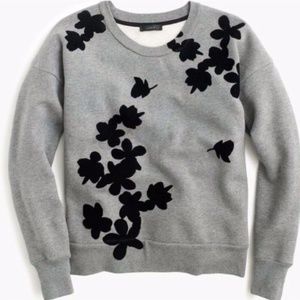 J. Crew Sweatshirt with Black Velvet Florals
